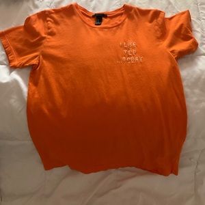 orange graphic tee